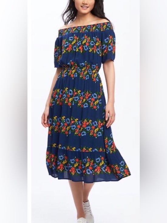 Old Navy Dresses & Skirts - Old Navy Off the Shoulder Crinkle Gauze Dress Size M-Tall